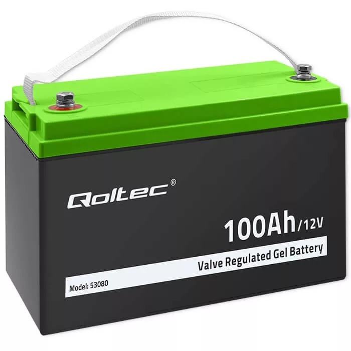 Qoltec GEL Akkumulátor 12V 100Ah lakókocsihoz, hajóhoz, biztonsági rendszerekhez