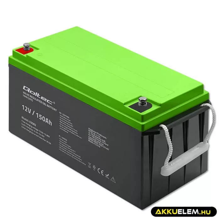 Qoltec GEL Akkumulátor 12V 150Ah lakókocsihoz, hajóhoz, biztonsági rendszerekhez