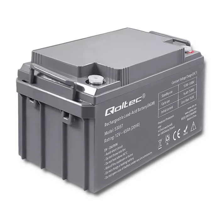 Qoltec AGM Akkumulátor 12V 65Ah  max 780A