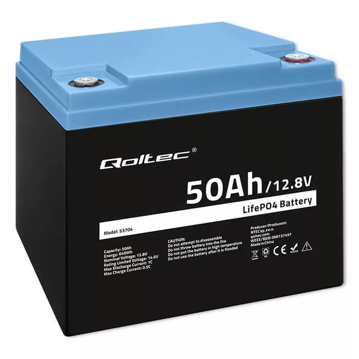 Qoltec LiFePO4 Akkumulátor 12.8V 50Ah 640Wh BMS Qoltec LiFePO4 Akkumulátor 12.8V 50Ah 640Wh BMS