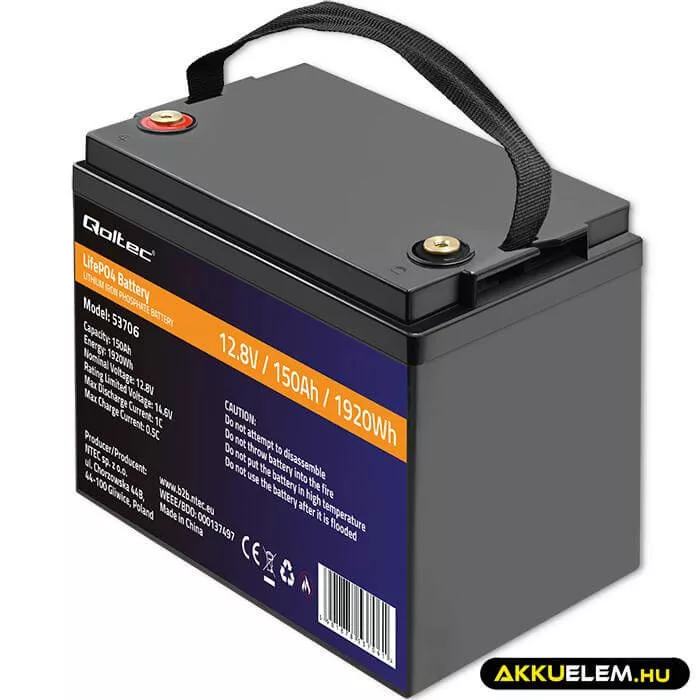 Qoltec LiFePO4 Akkumulátor 12.8V 150Ah 1920Wh BMS