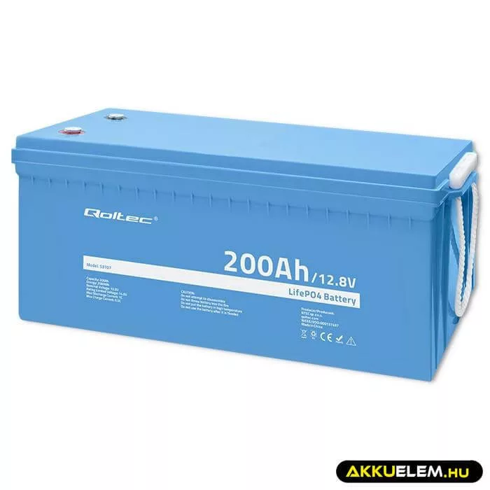 Qoltec LiFePO4 Akkumulátor 12.8V 200Ah 2560Wh BMS
