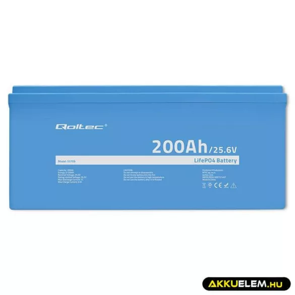 Qoltec LiFePO4 Akkumulátor 25.6V 200Ah W BMS