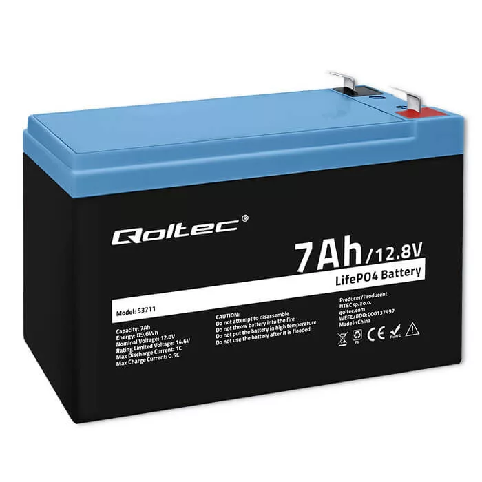 Qoltec LiFePO4 Akkumulátor 12.8V 7Ah 89.6Wh BMS Qoltec LiFePO4 Akkumulátor 12.8V 7Ah 89.6Wh BMS