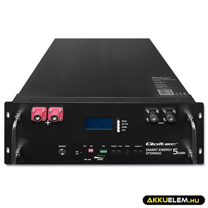 Qoltec Energiatároló RACK LiFePO4 5.12kWh 51.2V 100Ah BMS LCD