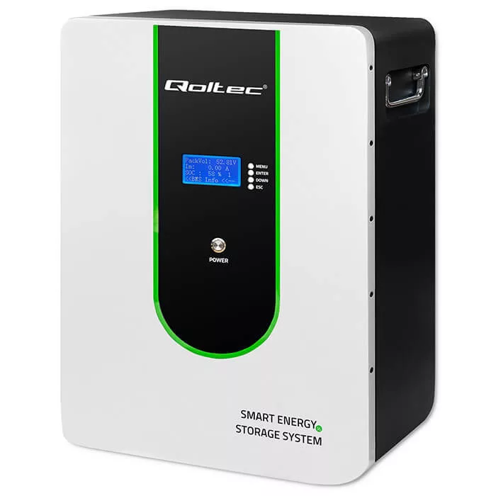Qoltec Energiatároló LiFePO4 5.12kWh 51.2V 100Ah BMS LCD Qoltec Energiatároló LiFePO4 5.12kWh 51.2V 100Ah BMS LCD