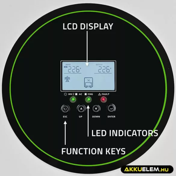 Qoltec Solar Inverter Off-Grid 11000W 160A 48V MPPT BMS Sinus (Wi-Fi opció)