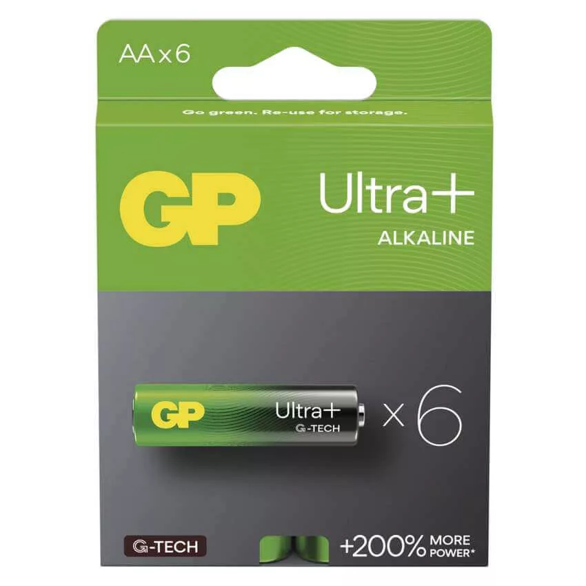 GP LR6 AA Ultra+ Alkaline 15AUP tartós elem 6db/csomag (ár/csomag) GP LR6 AA Ultra+ Alkaline 15AUP tartós elem 6db/csomag (ár/csomag)