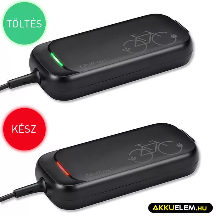 Qoltec 36V 42V 2A elektromos roller/kerékpár töltő 8*8mm - central pin