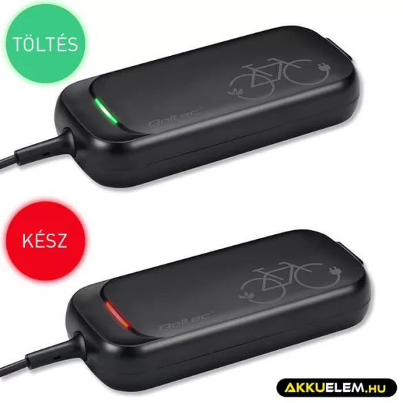 Qoltec 36V 42V 2A elektromos roller/kerékpár töltő 8*8mm - central pin