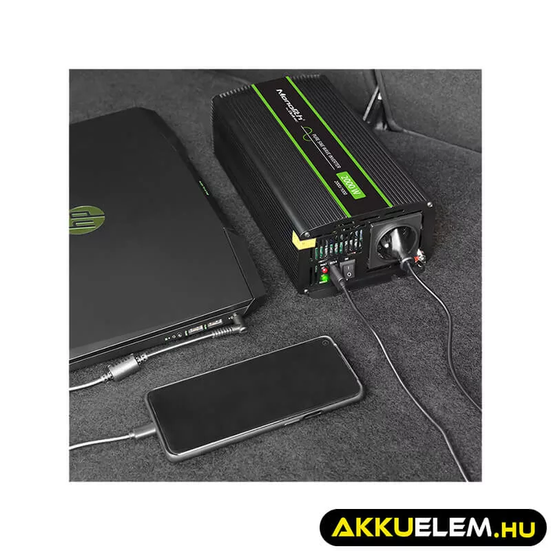 Qoltec színusz Inverter 1000W (max. 2000W) 12V -> 230V