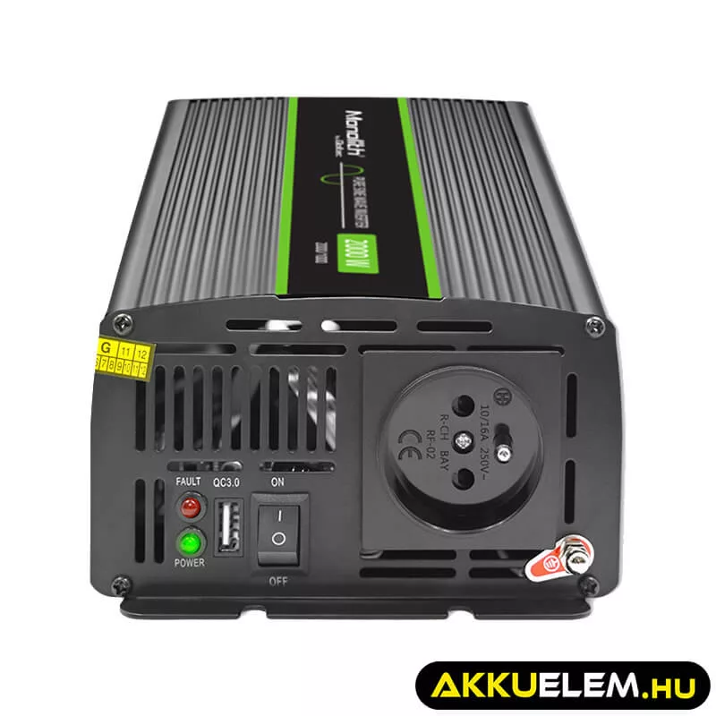 Qoltec színusz Inverter 1000W (max. 2000W) 12V -> 230V