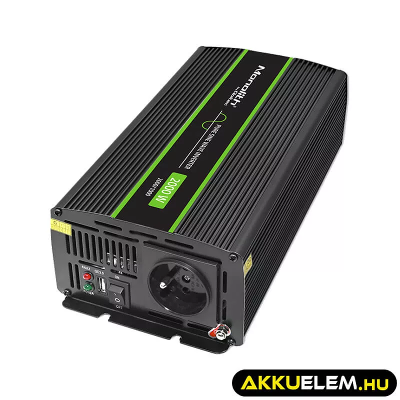 Qoltec színusz Inverter 1000W (max. 2000W) 12V -> 230V