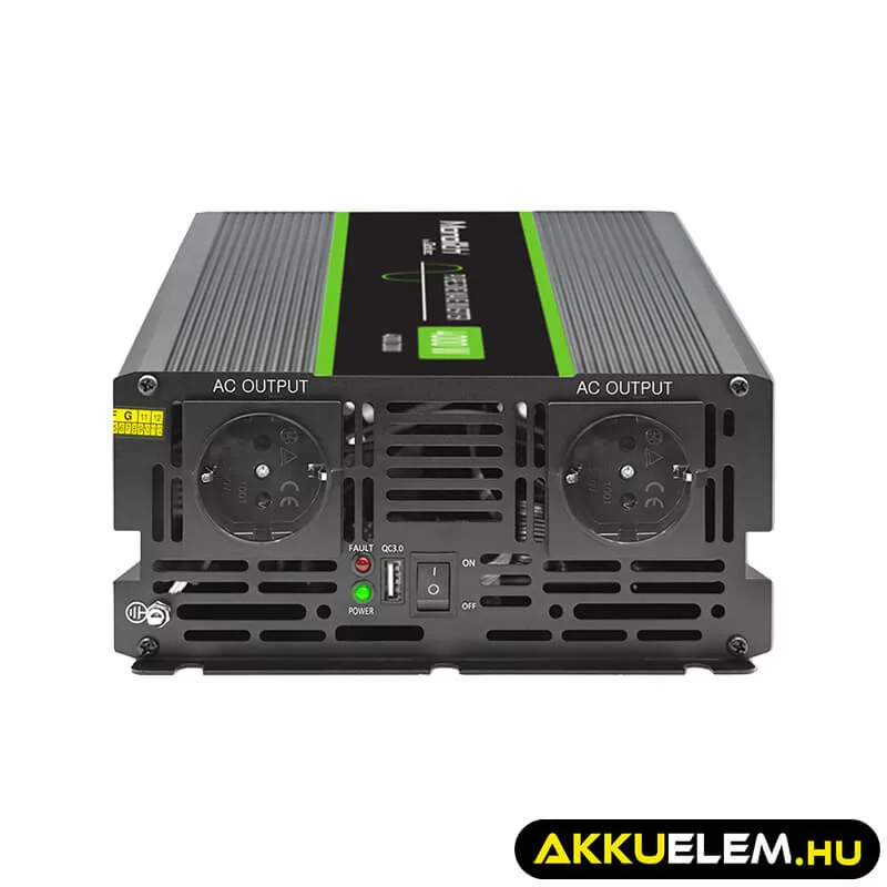 Qoltec színusz Inverter 2000W (max. 4000W) 12 V-ról 230V