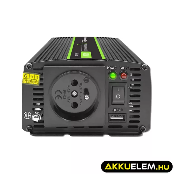 Qoltec színusz Inverter 300W (max. 600W) 24 V-ról 230V-ra