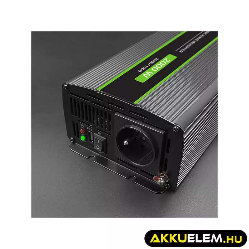 Qoltec színusz Inverter 1000W (max. 2000W) 24 V-ról 230V-ra