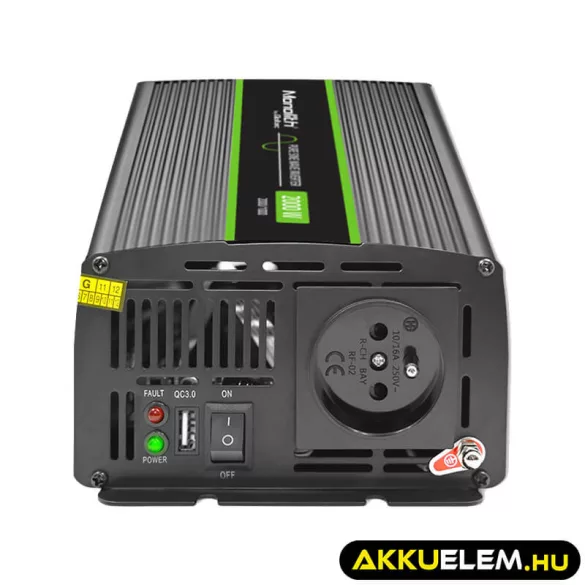 Qoltec színusz Inverter 1000W (max. 2000W) 24 V-ról 230V-ra