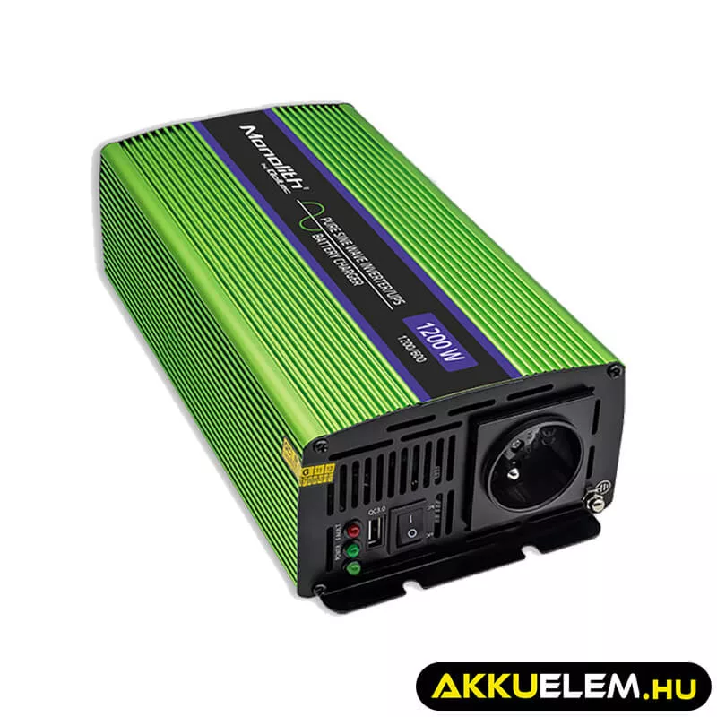 Qoltec színusz Inverter + Akkumulátor töltő, UPS 600W/1200W 12V -> 230V Qoltec színusz Inverter + Akkumulátor töltő, UPS 600W/1200W 12V -> 230V