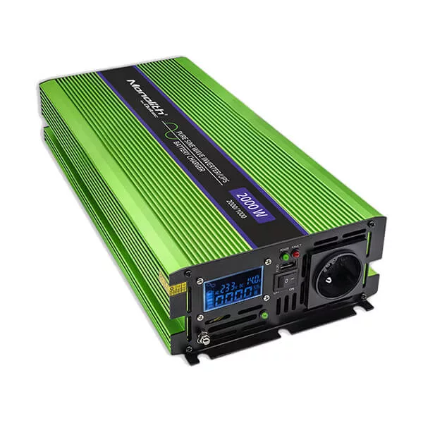 Qoltec színusz Inverter + Akkumulátor töltő, UPS 1000W/2000W 12V -> 230V LCD Qoltec színusz Inverter + Akkumulátor töltő, UPS 1000W/2000W 12V -> 230V LCD