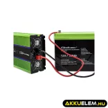Qoltec színusz Inverter + Akkumulátor töltő, UPS  2500W/5000 12V -> 230V LCD
