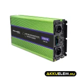 Qoltec színusz Inverter + Akkumulátor töltő, UPS  2500W/5000 12V -> 230V LCD
