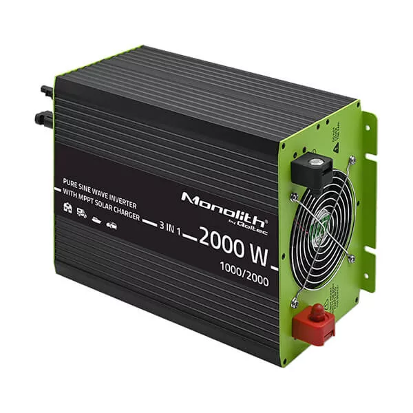 Qoltec 3-in-1 Napelemes szinusz inverter AC 10A, MPPT 40A 1000W/2000W Qoltec 3-in-1 Napelemes szinusz inverter AC 10A, MPPT 40A 1000W/2000W