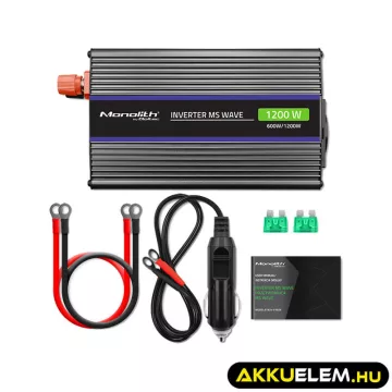 Qoltec Inverter 1200 trapéz 12V -> 230V 600/1200W USB