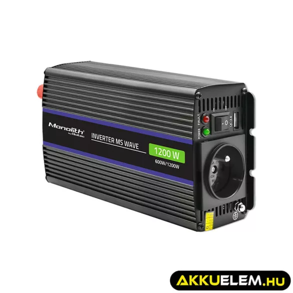 Qoltec Inverter 1200 trapéz 12V -> 230V 600/1200W USB