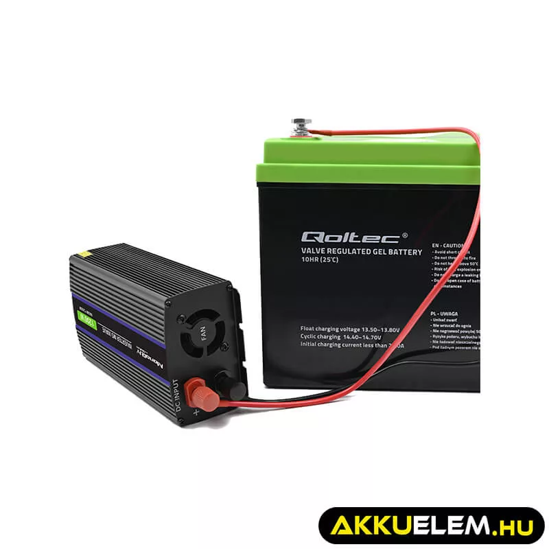 Qoltec Inverter 1200 trapéz 12V -> 230V 600/1200W USB