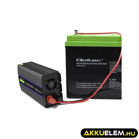 Qoltec Inverter 1200 trapéz 12V -> 230V 600/1200W USB