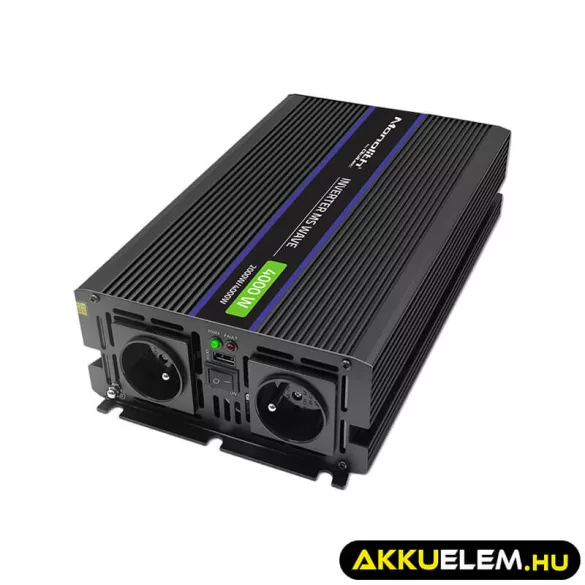 Qoltec Inverter 4000 trapéz 12V -> 230V 2000/4000W USB