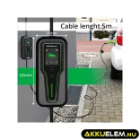 Qoltec EV töltő Elektromos autó töltő Szabályozható töltőáram 2-in-1 type2 7kW 230V CEE 3 PIN LCD Hordozható 5m
