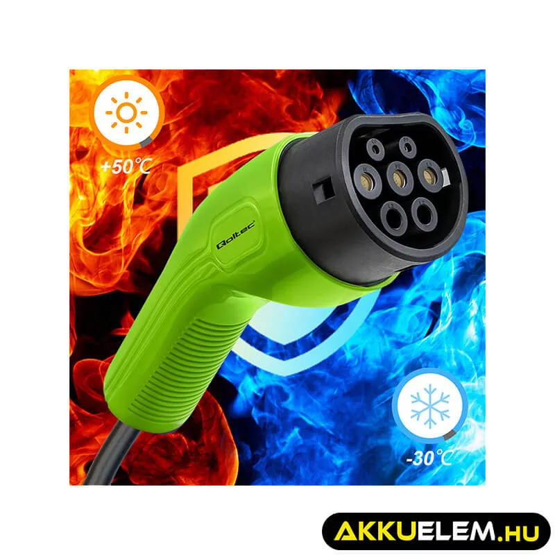 Qoltec EV töltőkábel E-autó töltőkábel Type 2 22kW 32A 5m
