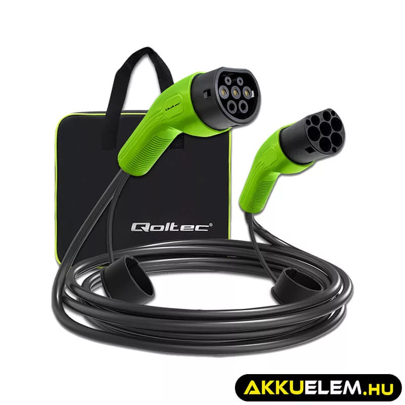 Qoltec EV töltőkábel E-autó töltőkábel Type 2 22kW 32A 5m