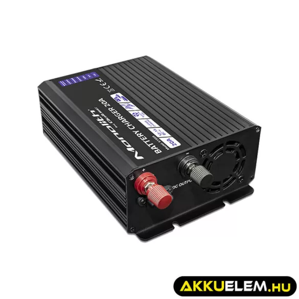 Qoltec Okostöltő LiFePO4 AGM GEL SLA akkumulátorokhoz 20A 12V