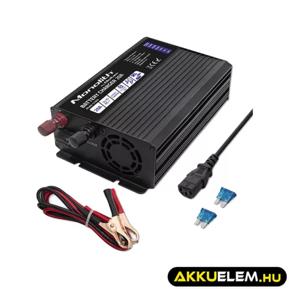 Qoltec Okostöltő LiFePO4 AGM GEL SLA akkumulátorokhoz 20A 24V