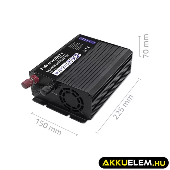 Qoltec Okostöltő LiFePO4 AGM GEL SLA akkumulátorokhoz 10A 24V