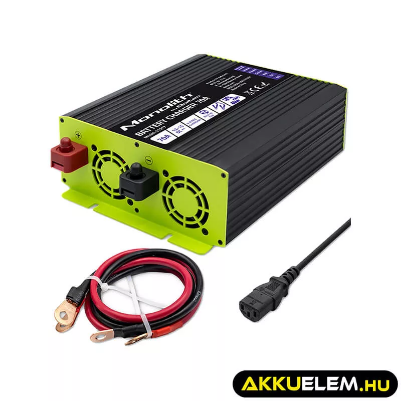 Qoltec Okostöltő LiFePO4 AGM GEL SLA akkumulátorokhoz 70A 12V Gyorstöltés 