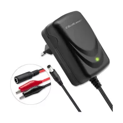   Qoltec Automatikus töltő AGM GEL STD 12V akkumulátorokhoz 1A LED jelzés AC/DC
