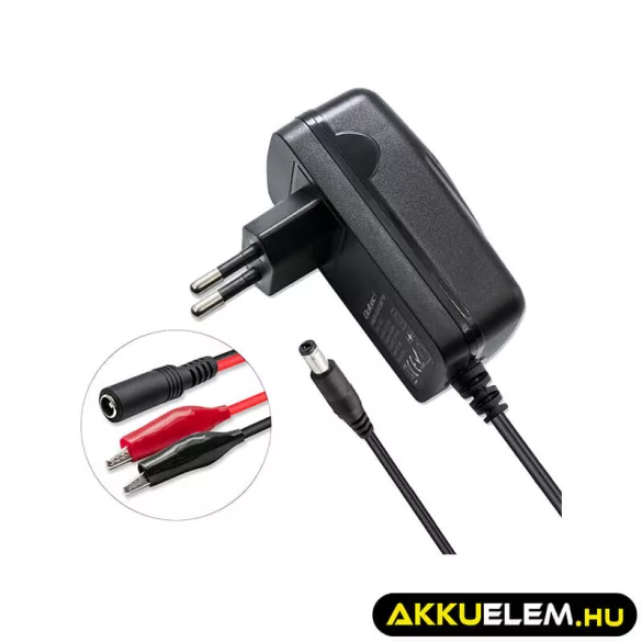 Qoltec Automatikus töltő AGM GEL STD 12V akkumulátorokhoz 1A LED jelzés AC/DC