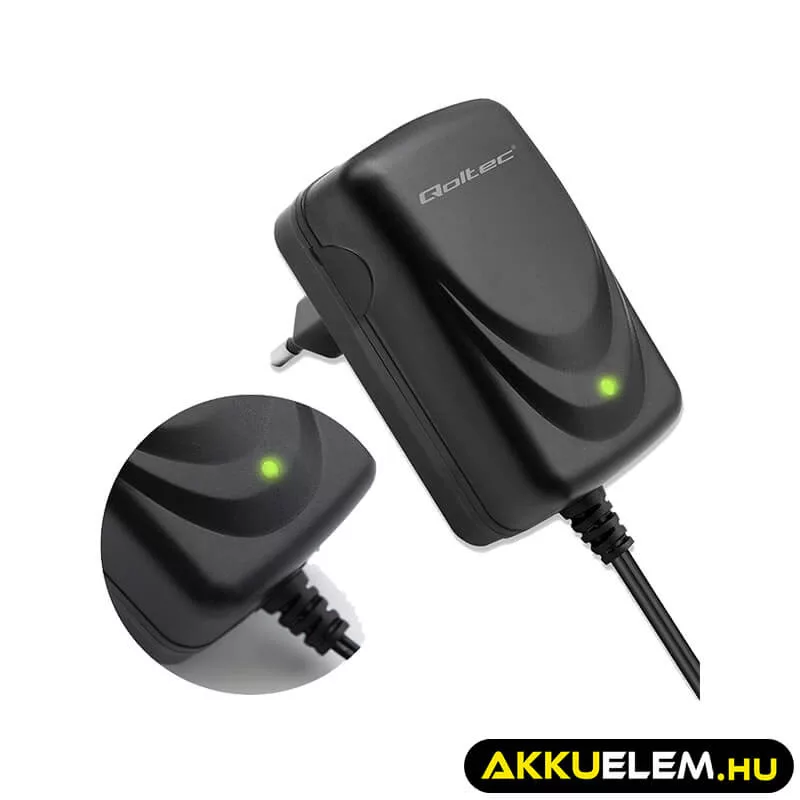 Qoltec Automatikus töltő AGM GEL STD 6V akkumulátorokhoz 1A LED jelzés AC/DC