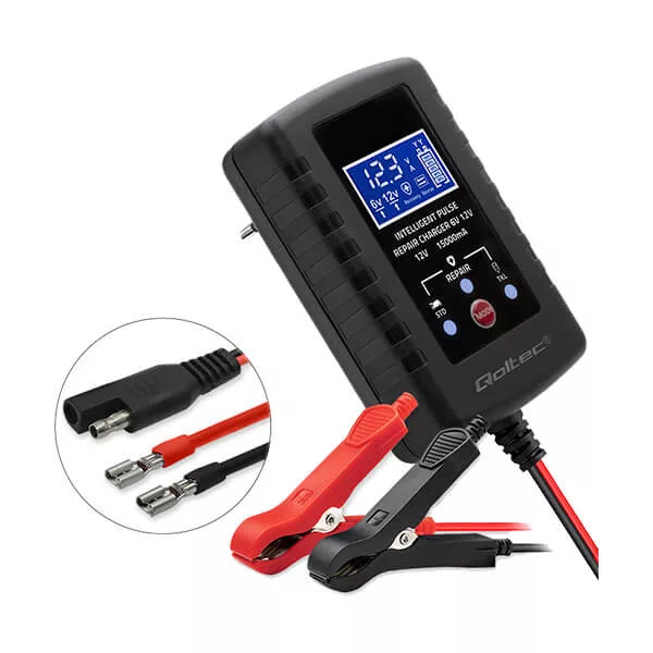 Qoltec Automatikus töltő AGM GEL STD 6V/12V akkumulátorokhoz 2A LED kijelző Helyreállító funkció AC/DC Qoltec Automatikus töltő AGM GEL STD 6V/12V akkumulátorokhoz 2A LED kijelző Helyreállító funkció AC/DC