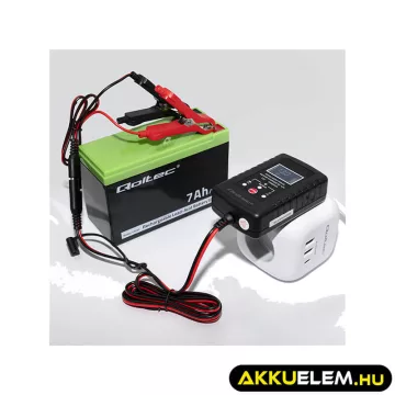   Qoltec Automatikus töltő AGM GEL STD 6V/12V akkumulátorokhoz 2A LED kijelző Helyreállító funkció AC/DC