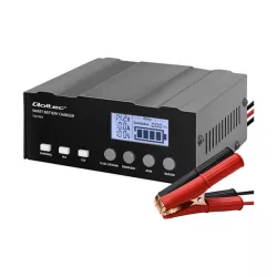   Qoltec Intelligens Akkumulátor töltő, 12V + 12.6V + 24V LCD kijelzős AGM, GEL, LiFePO4