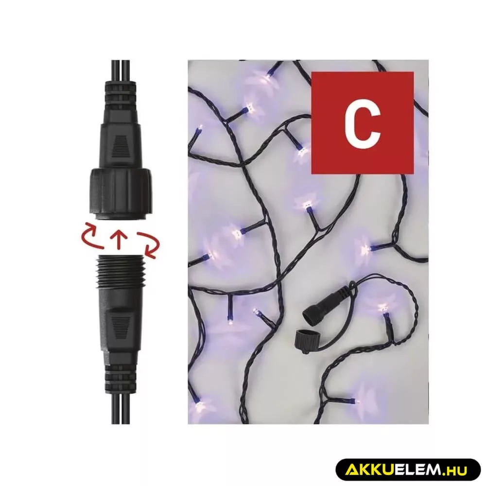 Ünnepi fényfüzér D1AF01 - CNT - 100Led 10m kül/beltéri LILA