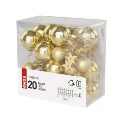   Ünnepi fényfüzér DCGW11 ARANY GOLYÓ 20Led 2AA MELEGFÉNYŰ