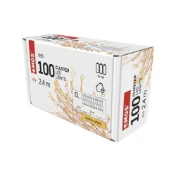   Ünnepi fényfüzér D3FW01 100Led 2.4m Melegfényű, időzítős 3AAA