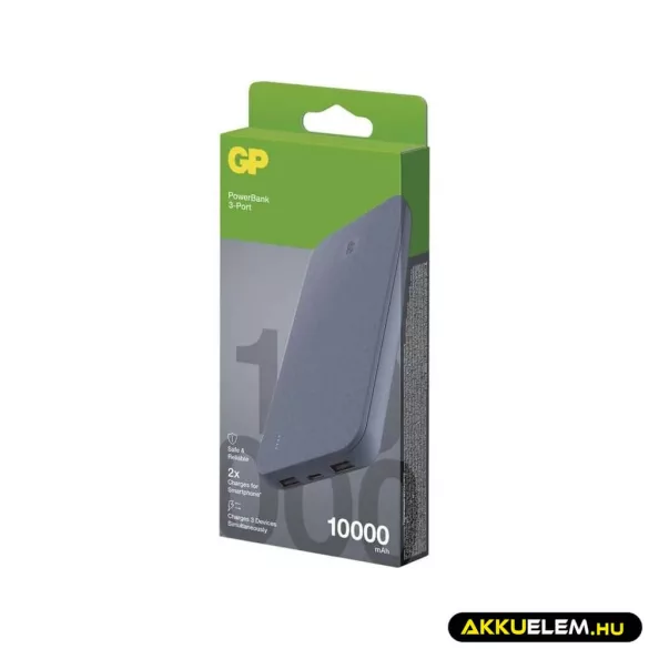 GP Powerbank B+ Series, 10 000 mAh, 15 W, kék, 2*USB, 1*USB-C
