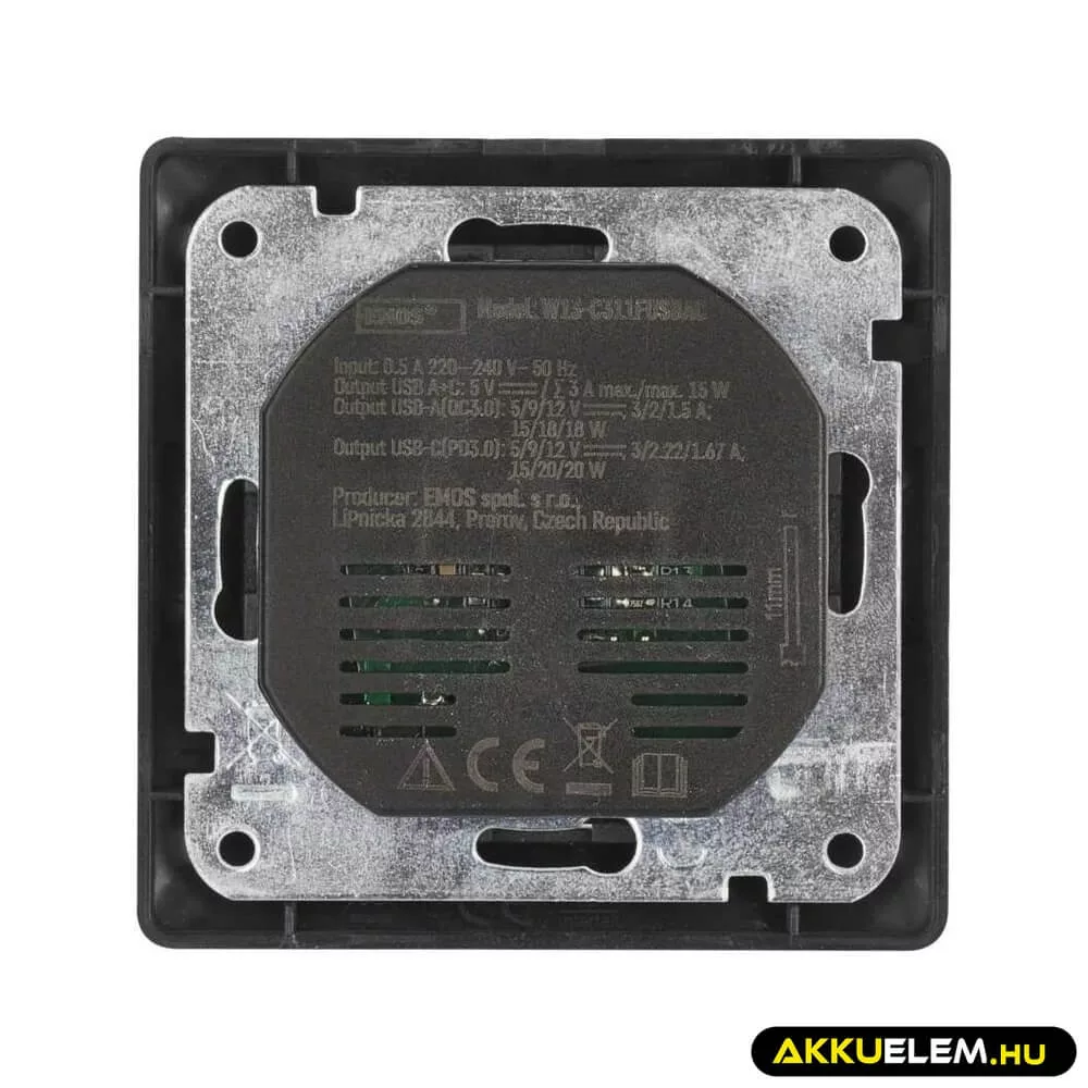 Aljzat 1*USB, 1*USB-C  16A max A6000.5 PD 3.0