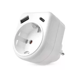 Aljzat elágazó 1*USB, 1*USB-C Fehér
